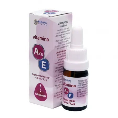 SUPLIMENTE ALIMENTARE - Vitamina A cu E solutie orala, 10 ml, Renans