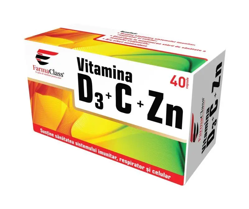 Vitamine si Minerale - Vitamina D3 + C + Zinc 40cps