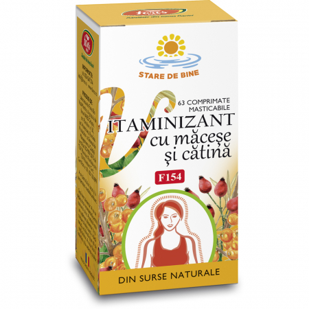 Vitamine si Minerale - Vitaminizant cu macese si catina, F154, 63 capsule
