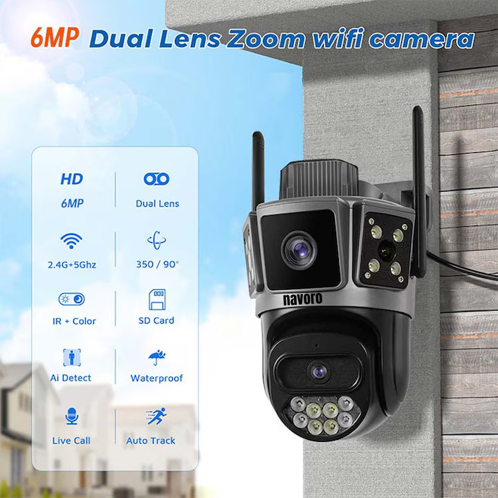 Cameră de Supraveghere OKAM S8A WiFi Full HD cu Vedere Nocturnă și Control din Aplicație [2]