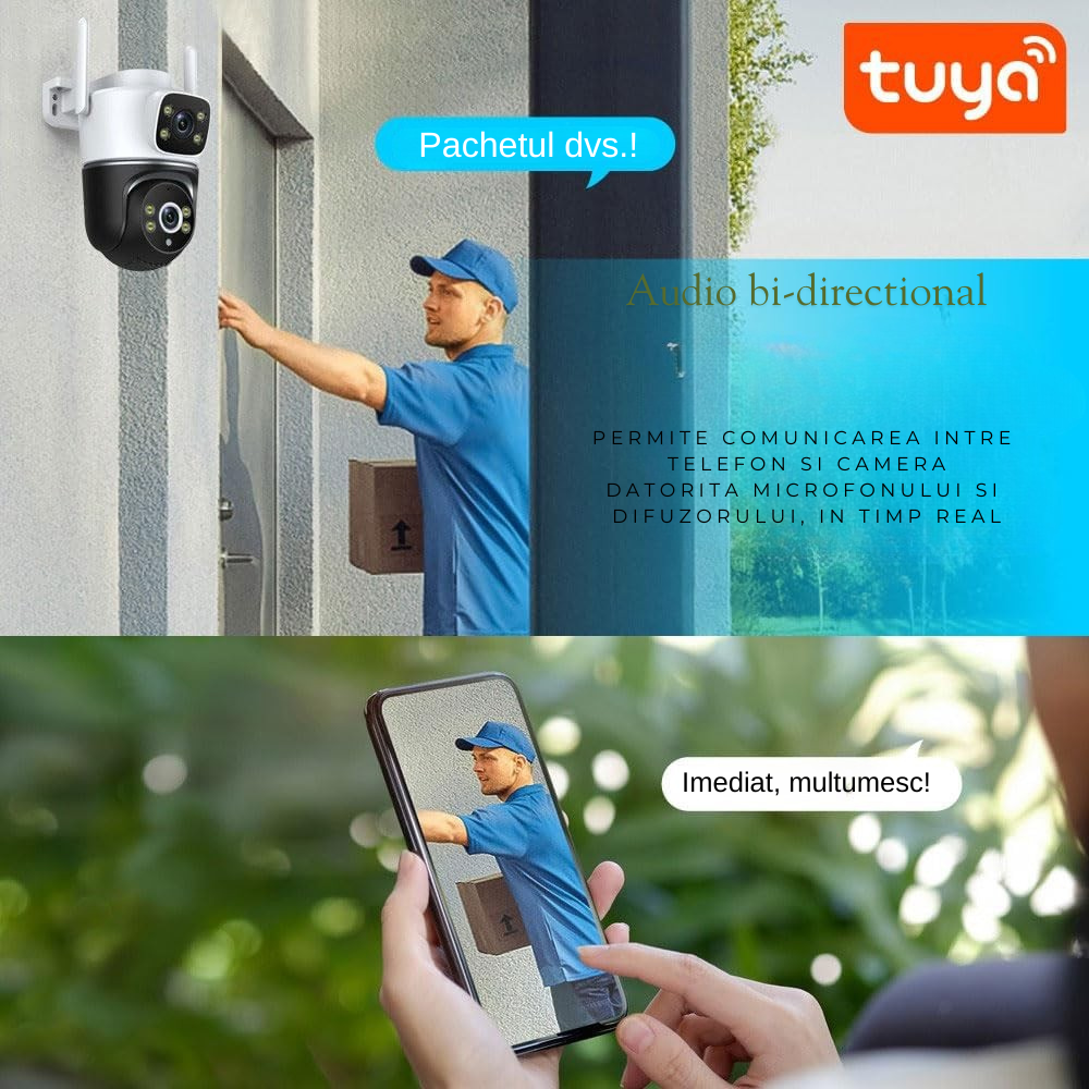 Camera supraveghere WiFi Navoro Tuya 6MP dual lens exterior [4]