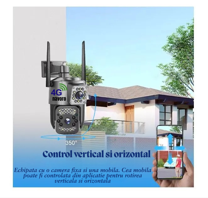 Camera supraveghere 4G Navoro V380 8MP dual lens exterior [5]