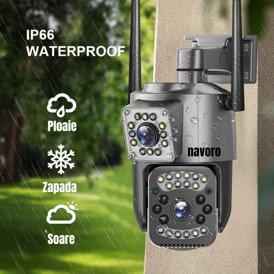 Camera supraveghere WiFi Navoro V380 8MP dual lens exterior [2]
