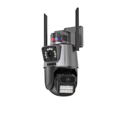 Camere Wi-Fi - Camera Supraveghere Exterior Dual Lens, 2 Camere, Rotire 270°/90°, Zoom 8X, Detectare Miscare cu Sirena si Alarma, Vedere Nocturna Color, Audio Bidirectional, WiFi 2.4GHz, Slot Card, Reziste