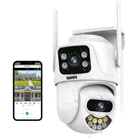 Camere Wi-Fi - Camera supraveghere WiFi Navoro ICC-S4D 6MP dual lens exterior