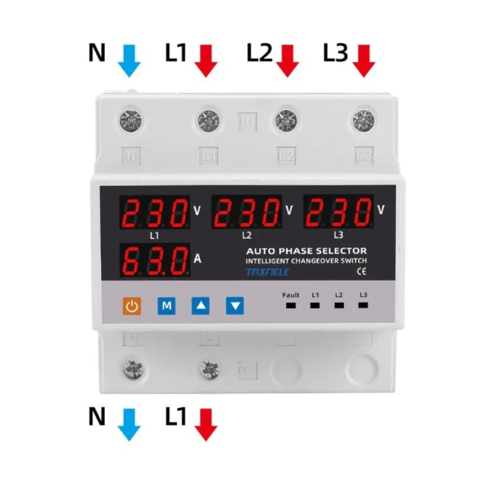 Releu de protecție cu comutare automată de fază TAXNELE TXAPS3-100A, 100A [2]