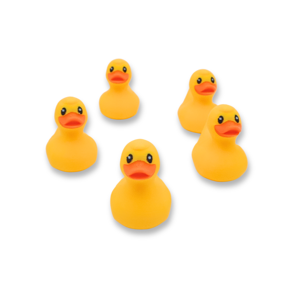 Set de 5 figurine decorative rățuște galbene imprimate 3D, cu cioc portocaliu [2]