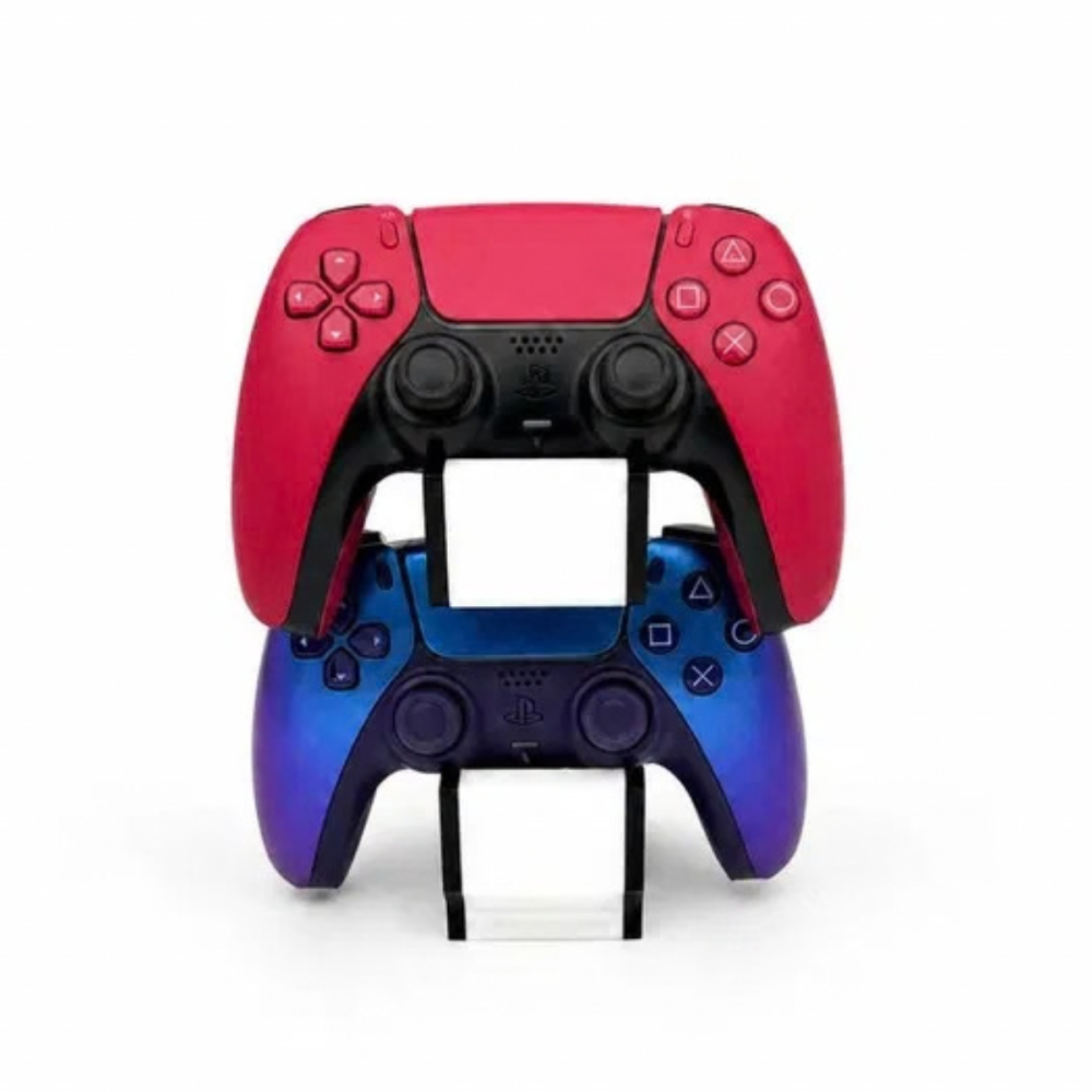 Suport dublu pentru controllere PlayStation 5, alb și negru [2]