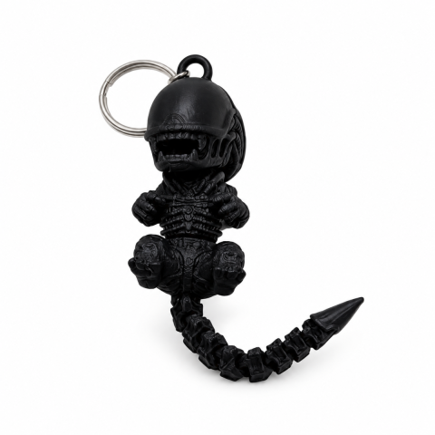 Produse imprimate 3D - Breloc Alien Xenomorph negru, imprimat 3D