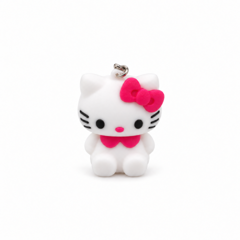 Produse imprimate 3D - Breloc Hello Kitty imprimat 3D, alb cu roz