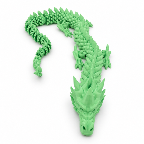 Jucării - Dragon articulat imprimat 3D, figurină cu solzi în relief, disponibilă în patru culori