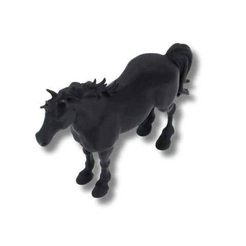 Figurină decorativă cal negru imprimată 3D, cu detalii ale coamei și cozii [2]