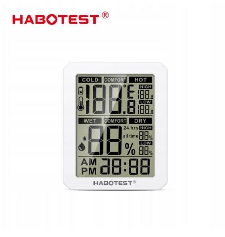 Statie meteorologica Habotest HT682, termometru si higrometru, ecran LCD, alb, 88.5x69.5x22mm [1]