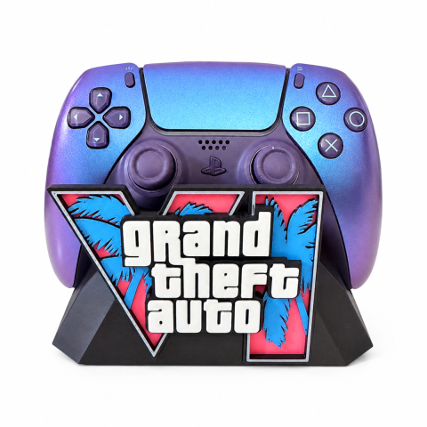 Produse imprimate 3D - Suport Controller pentru Playstation 5, Roz, GTA 6, Design Grand Theft Auto VI