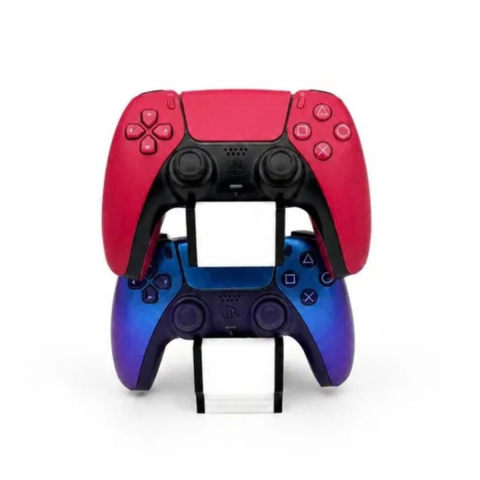 Suport dublu pentru controllere PlayStation 5, alb și negru [1]