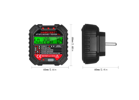 Electrice și instalații - Tester de prize Habotest HT107D cu afișaj digital
