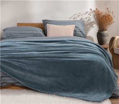 PATURA  FLEECE POLIESTER COSY 220X240 DUSTY BLUE [2]