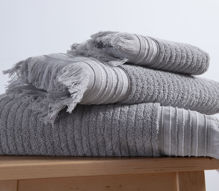 Prosop Satti cu bordură jacquard și franjuri, realizat din 100% bumbac [2]