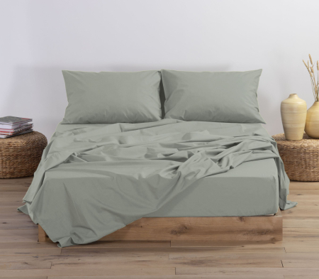 Lenjerie bumbac - Cearșaf cu elastic din bumbac BASIC, dimensiune King Size, 180x200+30 cm