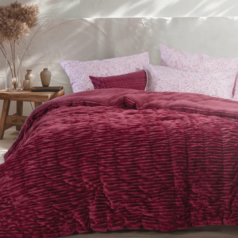 Cuvertură - CUVERTURA POLIESTER COMPOSE 240X220 SANGRIA