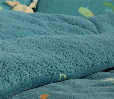 Pătură pentru copii, dimensiune individuală, cu dinozauri pe roți, 160x220 [2]