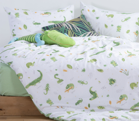 Lenjerie copii - Set de cearsafuri JUNIOR CUTE REPTILES 170X260 cm