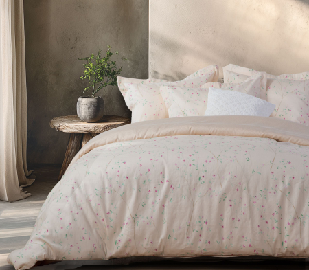 Lenjerie Bumbac satinat - Set de lenjerie Kiara pentru pat queen, realizat din bumbac satinat 100%