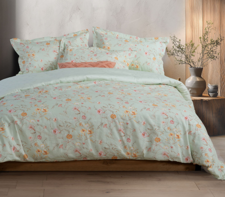 %Reduceri - Set de lenjerie Mimosa pentru pat queen, realizat din bumbac satinat 100%