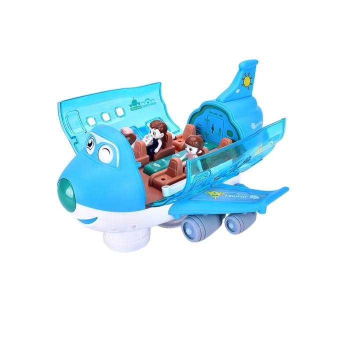 Avion Interactiv Cu Pasageri, Lumini, Sunete si Melodii haioase, compartiment pasageri care se deschide, figurine incluse, piese mobile, design colorat si vesel [6]
