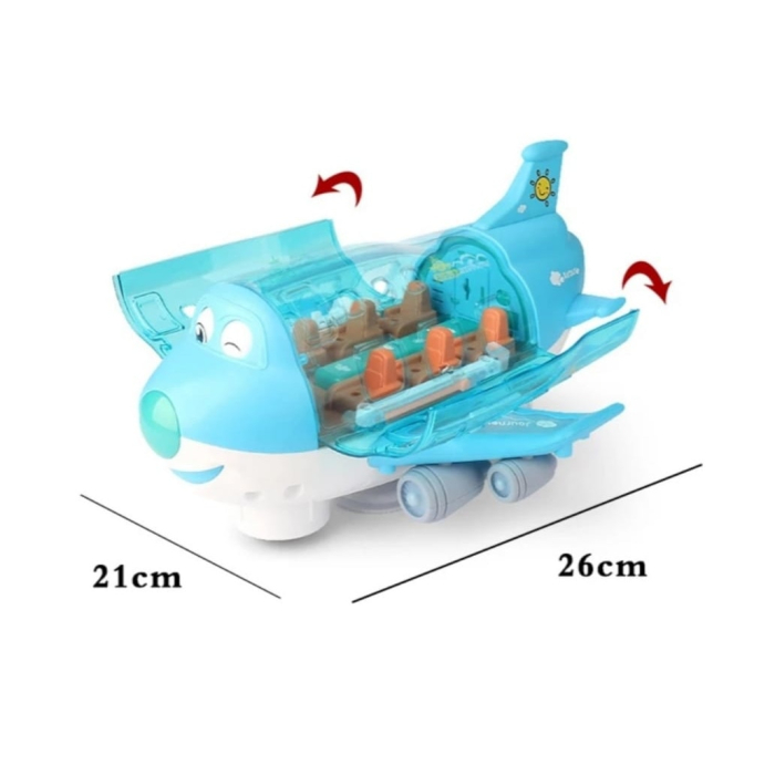 Avion Interactiv Cu Pasageri, Lumini, Sunete si Melodii haioase, compartiment pasageri care se deschide, figurine incluse, piese mobile, design colorat si vesel [2]