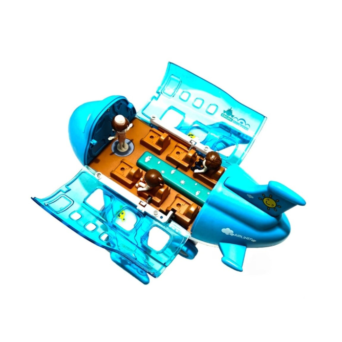 Avion Interactiv Cu Pasageri, Lumini, Sunete si Melodii haioase, compartiment pasageri care se deschide, figurine incluse, piese mobile, design colorat si vesel [5]