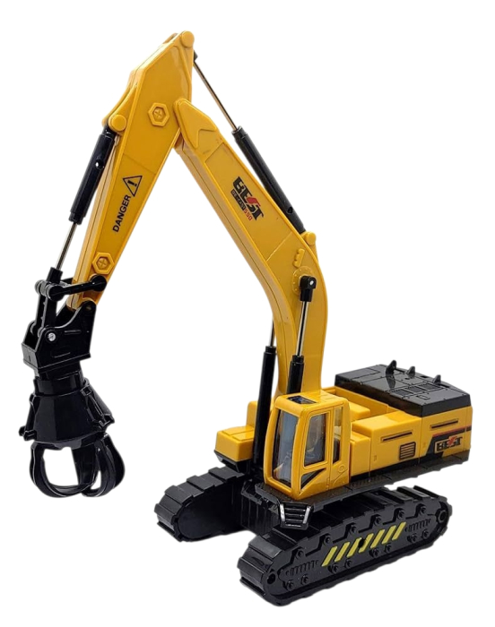 Jucarie excavator utilaj de constructii cu sunete 31 cm – Brat si gheare reglabile, rotatie 360 grade, model realist pentru copii pasionati de macarale si de santiere [1]