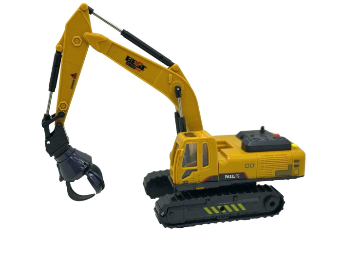 Jucarie excavator utilaj de constructii cu sunete 31 cm – Brat si gheare reglabile, rotatie 360 grade, model realist pentru copii pasionati de macarale si de santiere [4]