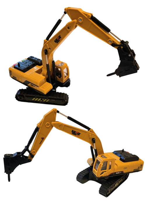 Jucarie utilaj de constructii, ciocan demolator 31 cm inaltime – Brat si ciocan reglabile, rotatie 360 grade, model realist pentru copii pasionati de macarale si de santiere [1]