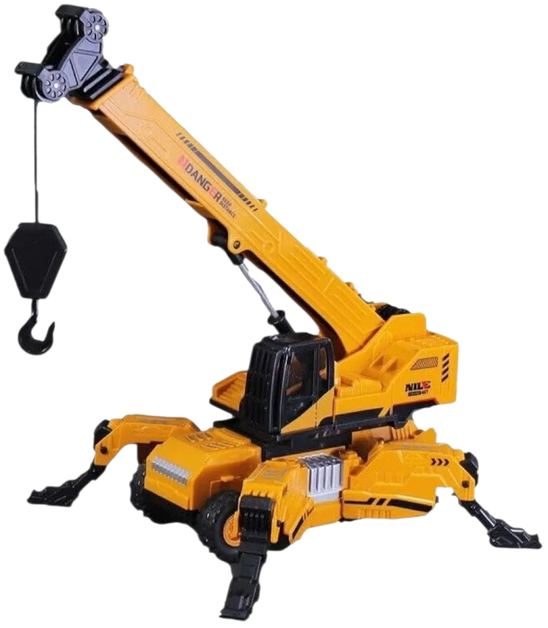 Jucarie utilaj de constructii 27 cm – Brat si carlig reglabile, picioare extensibile, rotatie 360 grade, model realist pentru pasionatii de macarale si santiere [4]