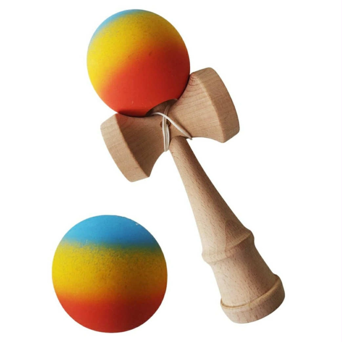 Kendama Monster Jucarie educativa si interactiva profesionala – lemn premium, design colorat tricolor, aderenta perfecta si echilibru pentru trucuri de top . [1]
