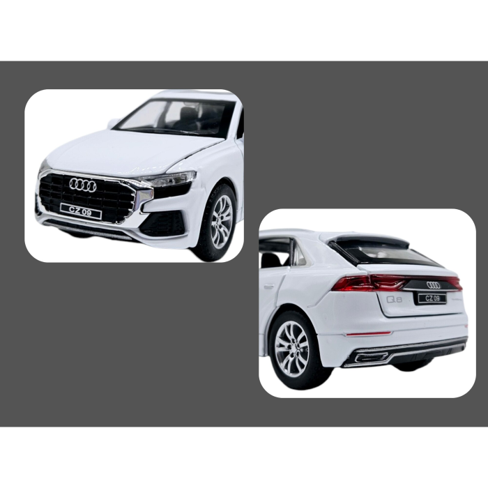 Macheta metalica model Audi Q8 cu lumini si sunete, scara 1:32, usi, capota si portbagaj functionale, mecanism pull-back, detalii la interior realistice si detaliate [3]