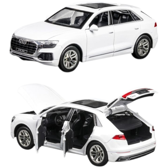 Macheta metalica model Audi Q8 cu lumini si sunete, scara 1:32, usi, capota si portbagaj functionale, mecanism pull-back, detalii la interior realistice si detaliate [4]