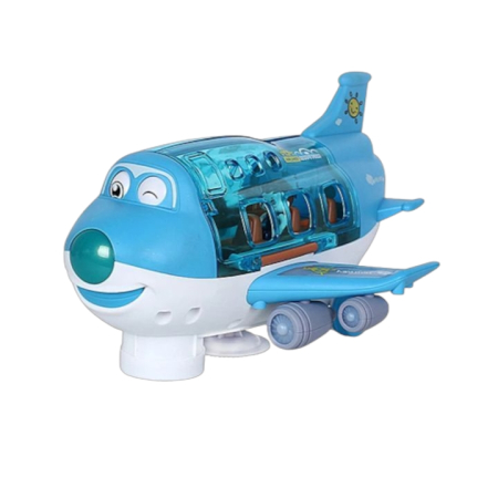 Avion Interactiv Cu Pasageri, Lumini, Sunete si Melodii haioase, compartiment pasageri care se deschide, figurine incluse, piese mobile, design colorat si vesel [6]