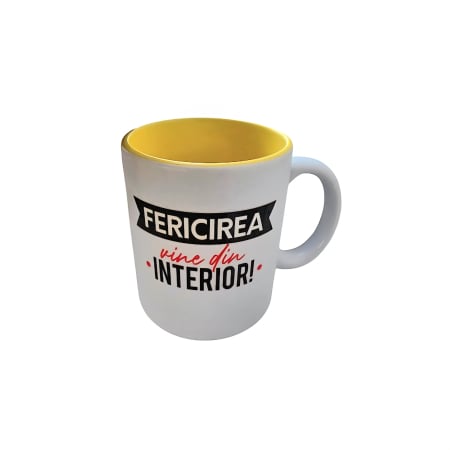 Cana alba la exterior cu peretii galbeni la interior, amuzanta, cu surpriza inauntru, farse, aniversare, zi de nastere, petrecere [3]