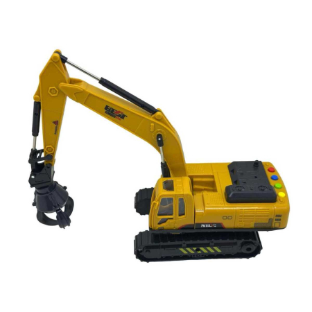 Jucarie excavator utilaj de constructii cu sunete 31 cm – Brat si gheare reglabile, rotatie 360 grade, model realist pentru copii pasionati de macarale si de santiere [1]