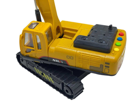 Jucarie excavator utilaj de constructii cu sunete 31 cm – Brat si gheare reglabile, rotatie 360 grade, model realist pentru copii pasionati de macarale si de santiere [4]