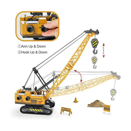 Jucarie macara, utilaj de constructii 31 cm inaltime – Brat si carlig reglabile, rotatie 360 grade, model super realist pentru copii pasionati de macarale si santiere [4]