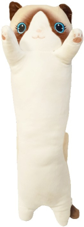 Pisica din plus tip perna, material moale si placut, design haios, marime 70 cm, ideala pentru decorat camera sau pentru tinut in brate, pretabila atat pentru copii cat si pentru adulti [5]