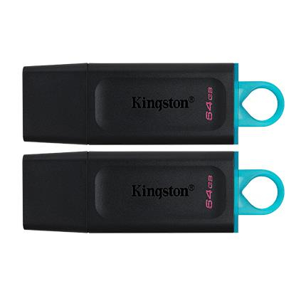 Memorii USB - Pachet Memorie Kingston 64GB USB3.2 Gen 1 DataTraveler Exodia (Black + Teal) – 2 bucati