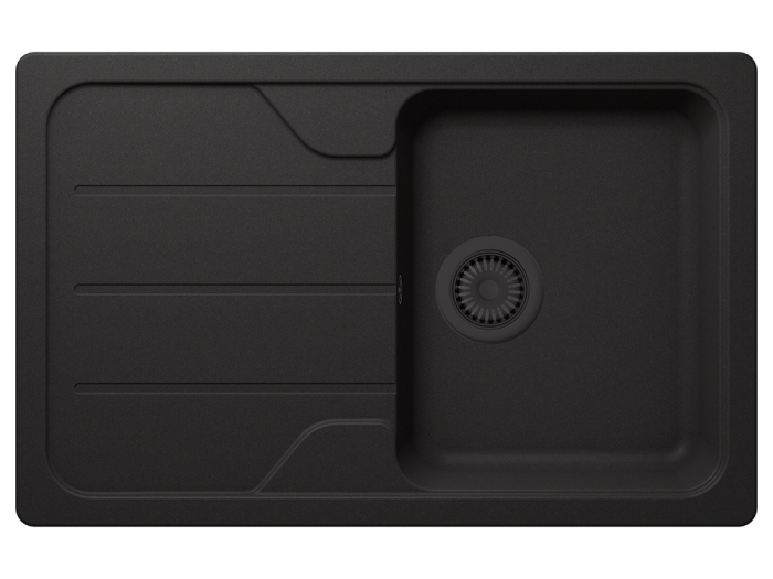 Set chiuveta bucatarie Schock Formhaus D-100S 780 x 500 mm Cristalite Nero cu parti vizibile negru si baterie bucatarie Schock Kantus cu cap extractibil, negru [3]