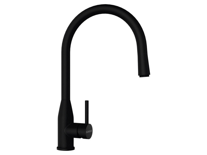 Set chiuveta bucatarie Schock Signus N-100XL 790 x 500 mm Cristadur Puro, negru intens cu parti vizibile si baterie bucatarie Schock Kavus cu cap extractibil Puro [3]