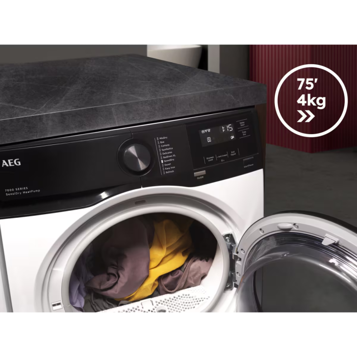 Uscător de rufe pompă de căldură AEG TR7G8BE, Seria 7000,capacitate uscare 8 kg, [10]