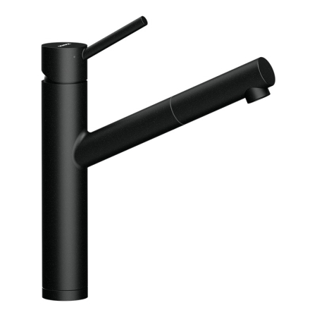 Baterii - Baterie bucatarie Schock Altos Cristadur Puro cu cap extractibil, aspect granit, cartus ceramic, negru intens