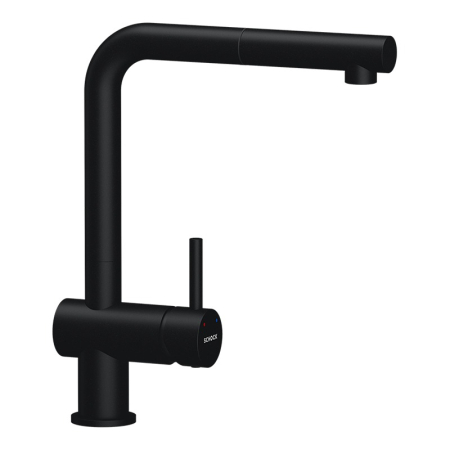Baterii - Baterie bucatarie Schock Epos Cristadur Puro cu cap extractibil, aspect granit, cartus ceramic, negru intens